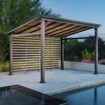 Stylish backyard shelter with 131.9 sq ft interior space and durable aluminum posts.